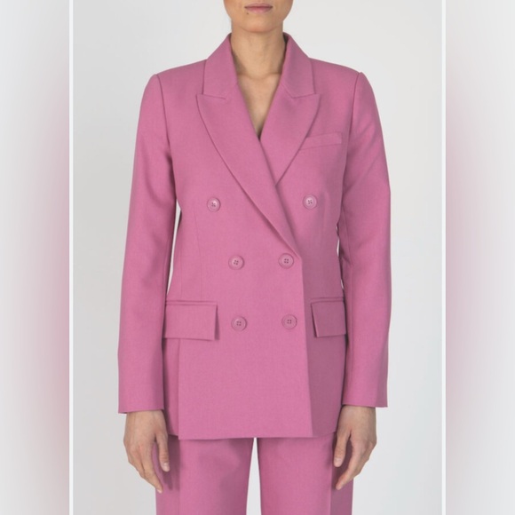 Derek Lam 10 Crosby Sandra Double Breasted Blazer in Mauve  Small - Picture 4 of 13